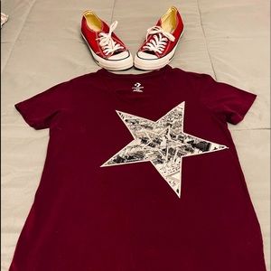 Converse sneakers. Shirt is free size x-s